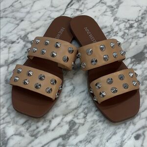 Nine West Beige Studded Sandals